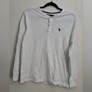 U.S. Polo Assn. White Long Sleeve Henley